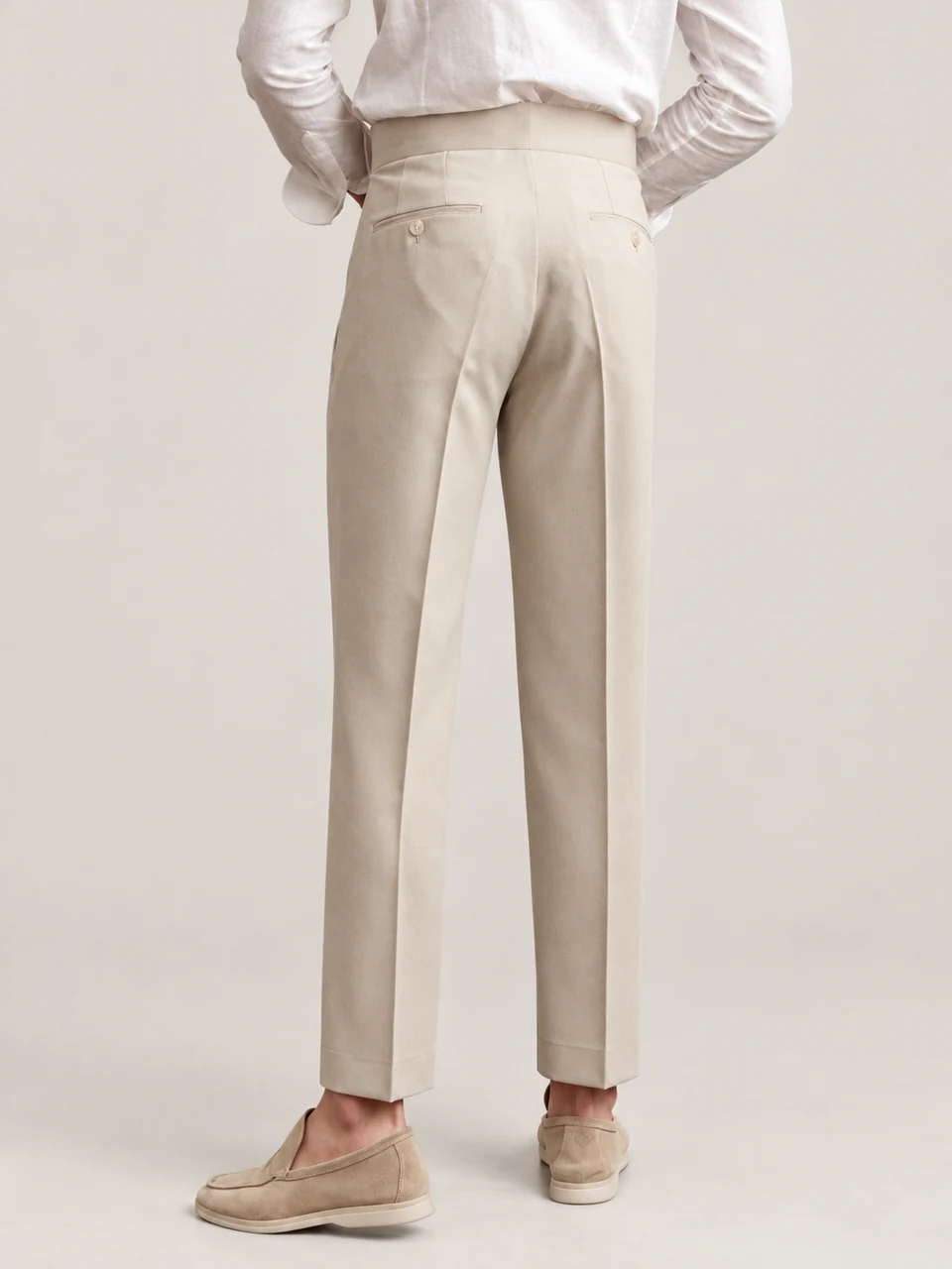 Harrison Tailored Trousers — Apricot — back