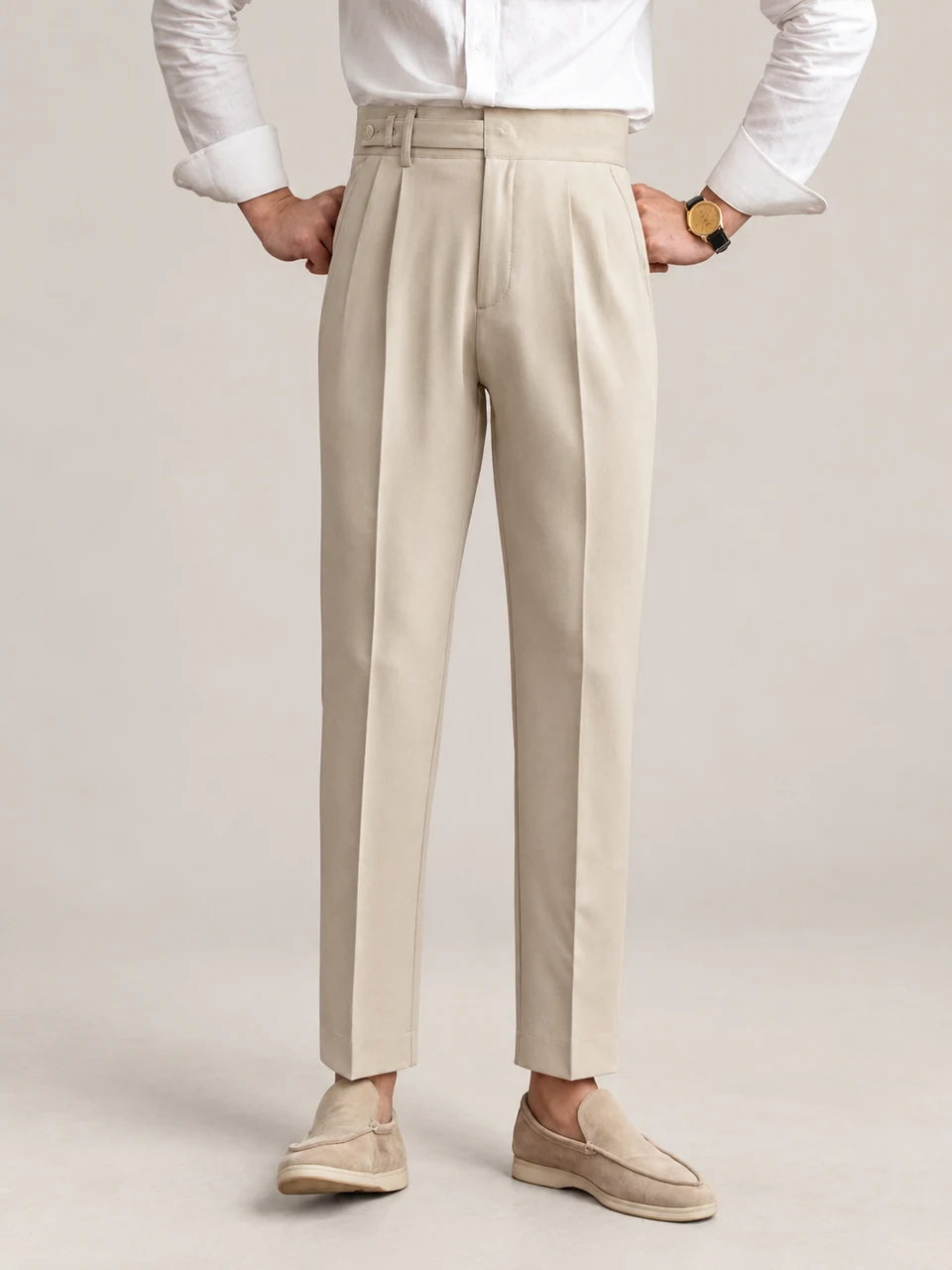 Harrison Tailored Trousers — Apricot — product photograph