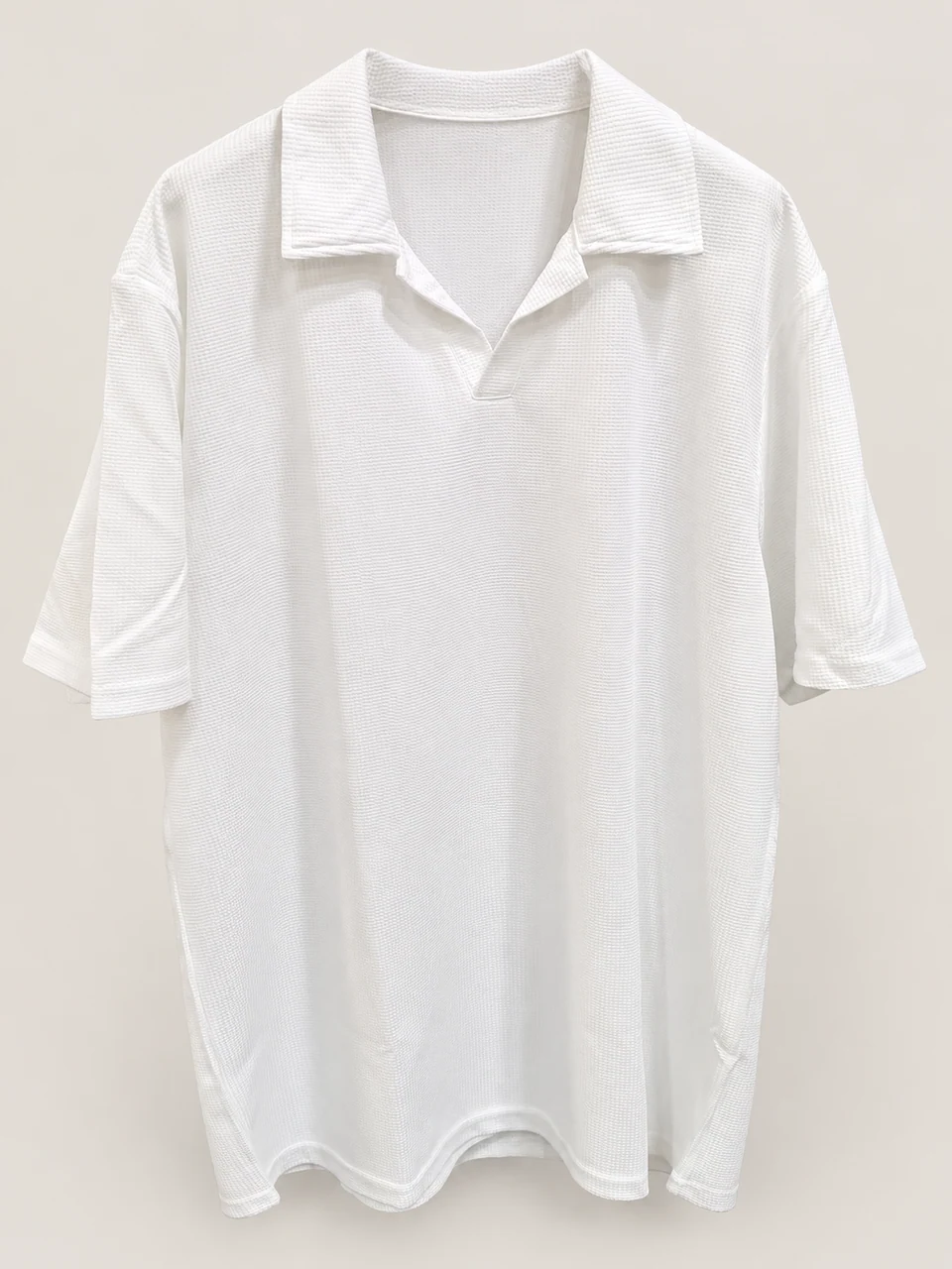 Arthur Waffle Polo — White — product photograph