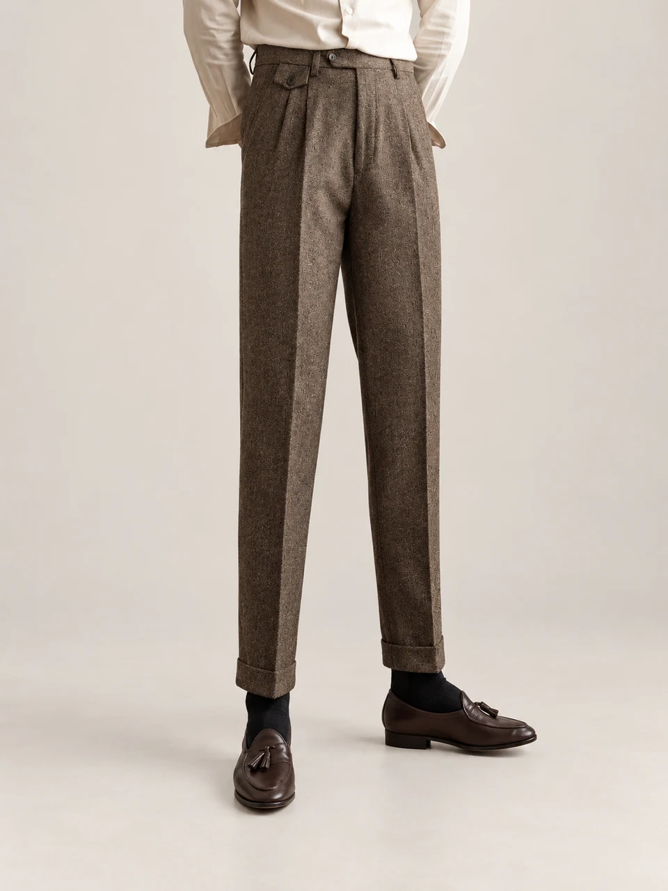 Arthur Straight-Leg Pants — DARK BROWN — product photograph
