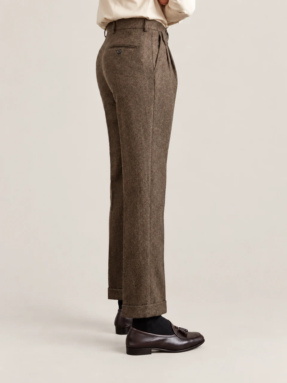 Arthur Straight-Leg Pants — DARK BROWN — side