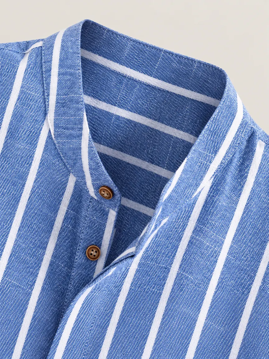 Wesley Short-Sleeve Shirt — BLUE — detail