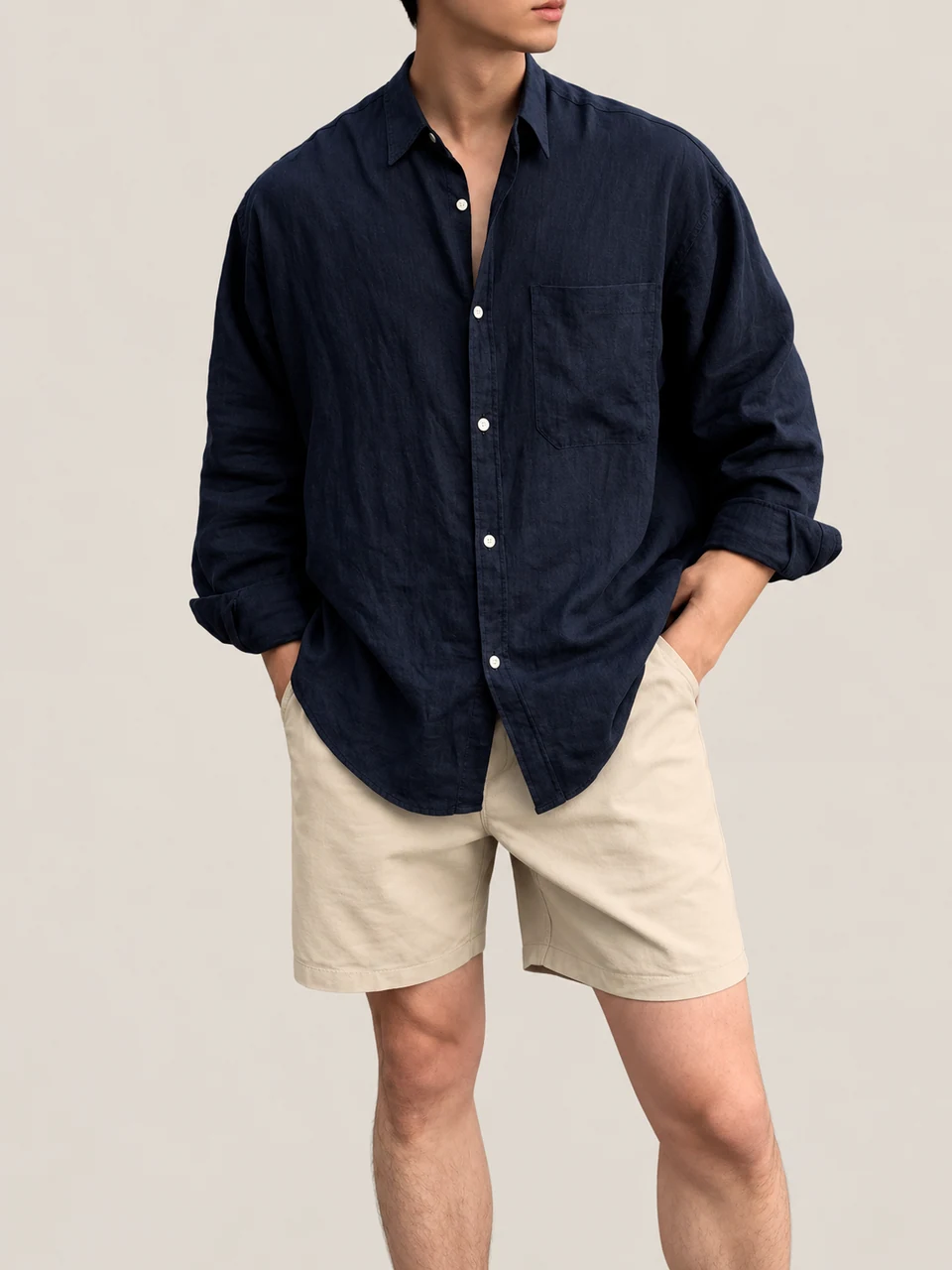 Vincent Shirt — NAVY BLUE — product photograph