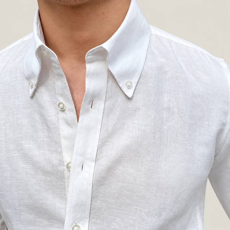Miles Classic Shirt — WHITE — detail