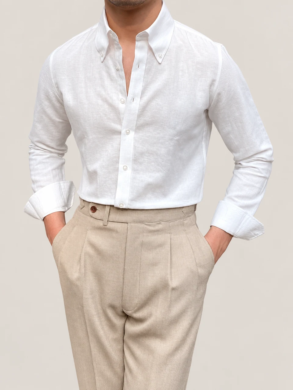 Miles Classic Shirt — WHITE — product photograph