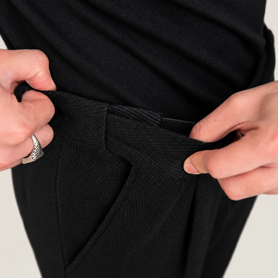 Miles Pants — BLACK — construction detail