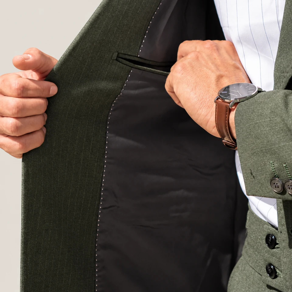 Leon Suit — GREEN — lining detail