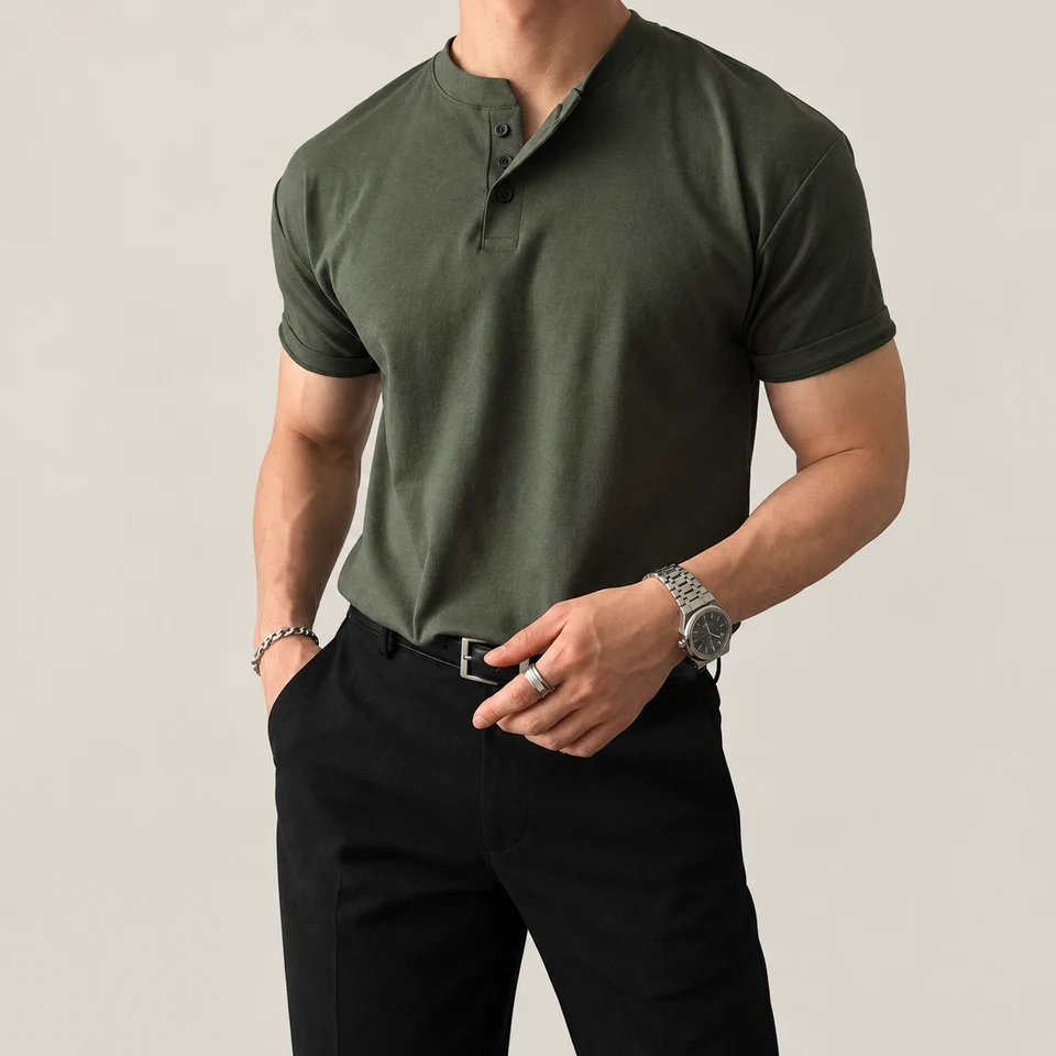 Vincent Polo Shirt — GREEN — product photograph