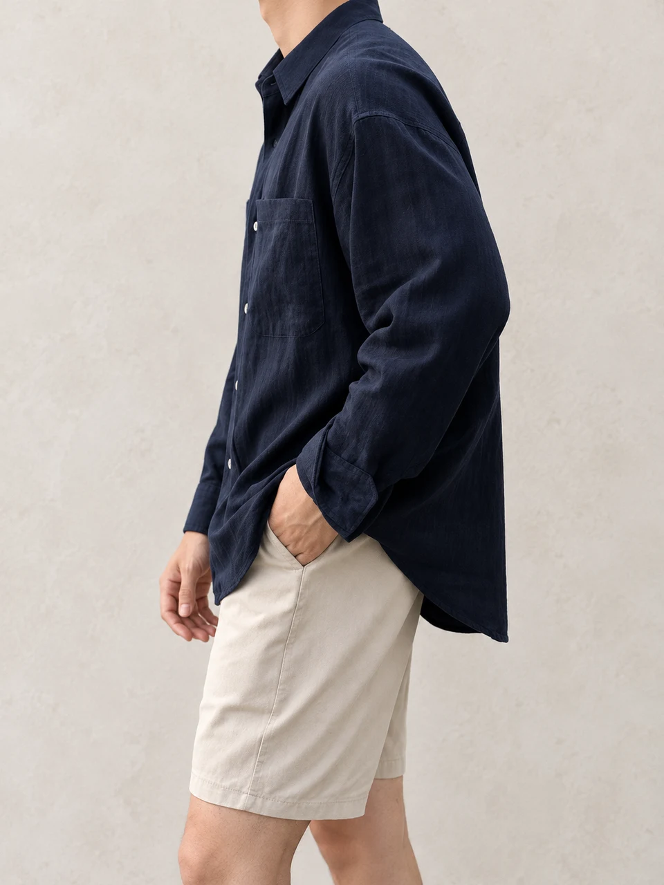 Vincent Shirt — NAVY BLUE — side